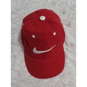 VINTAGE Nike Hat Cap Mens Strapback‎ Red White Golf 00s Just Do It Swoosh Logo